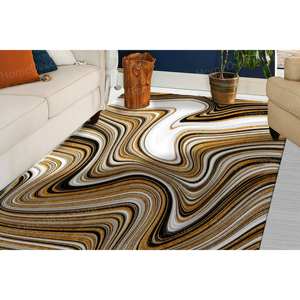 Tapis en marbre noir, or et blanc, tapis de luxe, tapis imprimé, tapis en velours de luxe - Product Image 2