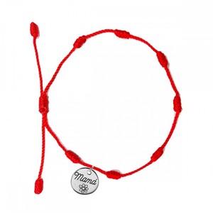 Braccialetto di moda rosso 7 nodi con targa mamma 0800599 riferimento 5 pezzi in Stock - Product Image 2