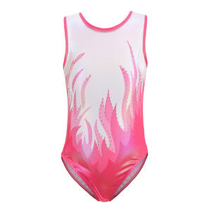 Nouveauté, justaucorps de danse en spandex de haute qualité avec strass, vente en gros, justaucorps léger sublimé, gymnastique pour enfants - Product Image 6