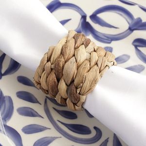 Vente en gros pas cher Anneau de serviette en rotin avec strass boucle de serviette pour décor de serviette de mariage - Product Image 1