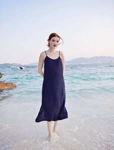 Soft Linen Shoulder 3/4 Sleeve Floral Summer <b>Dress</b> for Women Comfortable Breezy Natural Waist for Beach <b>Travel</b> Casual Washable - Product Image 3