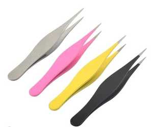 Source, 2 uds., Kit de pinzas rosas para salón de belleza, herramientas para el cuidado de la piel, instrumentos de microcirugía, incluidas pinzas inclinadas y de punta - Product Image 5