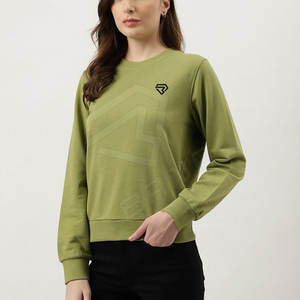 Nueva moda, sudaderas personalizadas con cuello redondo para mujer, algodón de alta calidad impreso, venta al por mayor, liso personalizado para invierno - Product Image 1