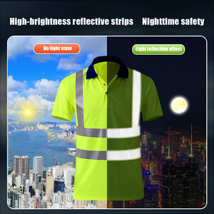 Polos reflectantes al por mayor, ropa de trabajo de seguridad de poliéster impermeable y resistente al desgaste, ropa de trabajo de hombre con logotipo - Product Image 3