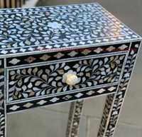 Commode de style antique moderne, faite à la main, avec incrustations en os, pour salon, chambre, hôtel ou comme tabourets et ottomanes