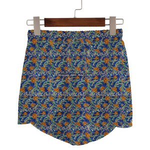 Shorts de Algodón con Estampado Sanganeri para Mujer, Ropa de Verano, Shorts Cruzados con Estampado de Bloques, Colección Playa para Chicas - Product Image 4