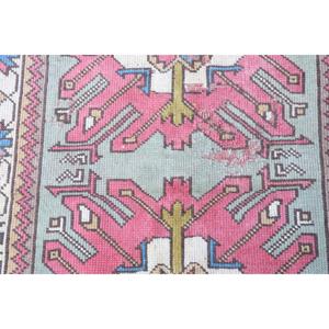 Turkish Small Rug 1.7x3.3 ft, Vintage <b>Red</b> Animal Print <b>Wool</b> Rug - Product Image 5