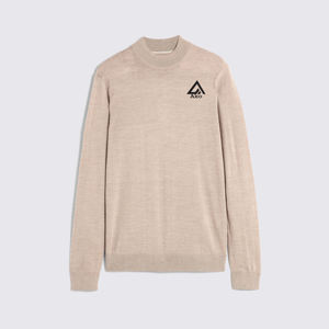 Pull-over décontracté à manches longues pour homme en laine/cachemire anti-boulochage avec logo frontal, fin, 100 % coton – Vente en gros - Product Image 1