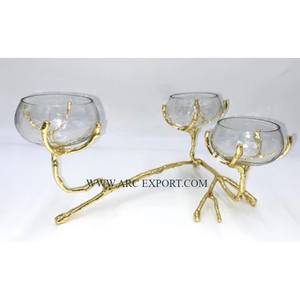 Fleur Conception En Aluminium Or Poli Table Top Chandelier Titulaire De Mariage Resorts Fêtes D'anniversaire Bougeoir De L'Indien - Product Image 4