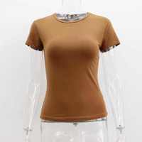 Camiseta Premium Elástica de Corte Ajustado para Mujer, 100% Algodón, Ropa Urbana de Verano, Transpirable, de Secado Rápido, al por Mayor