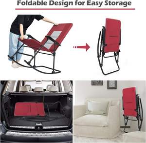 เก้าอี้โยกบุนวมสำหรับตั้งแคมป์ขนาดใหญ่พับได้พกพาสะดวกน้ำหนัก350ปอนด์สำหรับใช้ในสวนหลังบ้านกลางแจ้ง - Product Image 2