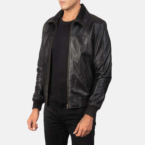 Colección Otoño Rolf, Chaqueta de Cuero Genuino Tipo Bomber, Negra, Reversible, con Cierre de Cremallera, Impermeable, Talla XS, Piel de Serpiente y Oveja, PU - Product Image 2