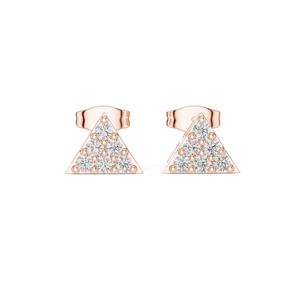 Boucles d'oreilles clous triangulaires en diamant de laboratoire 0,42 CT, clarté VVS-VS, couleur EF, disponibles en or 18 carats, 14 carats, 10 carats et argent 925 - Product Image 1