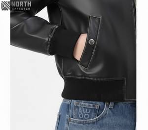 100% chaqueta de cuero auténtico para mujer nueva chaqueta de cuero genuino de moda informal y elegante en embalaje Premium chaqueta de cuero personalizada - Product Image 5