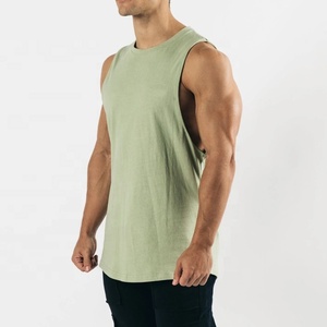 Camisetas sin Mangas de Algodón Grueso con Cuello Redondo Clásico y Hombros Caídos para Hombre - Product Image 1