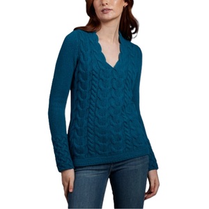 Pull décontracté pour femme à col en V, super doux, de haute qualité, avec logo personnalisé, manches longues, motif uni, coupe classique, 100 % acrylique, pour l'hiver - Product Image 6