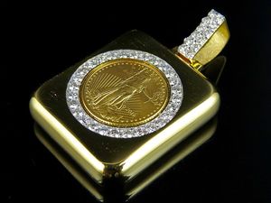 Personalized Square Iced Out Moissanite Diamond <b>Gold</b> Plated S925 Silver <b>Coin</b> Pendant for Men Hip Hop Custom <b>Necklace</b> - Product Image 2