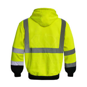Sweats à capuche réfléchissants haute visibilité coupe confortable avec poche à capuche étanche besoins de sécurité du travail et du chantier Support de logo personnalisable - Product Image 3