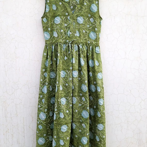 Vestido de verano con estampado de bloques a mano | Vestido de algodón | Estampado floral | Hecho a mano - Product Image 1