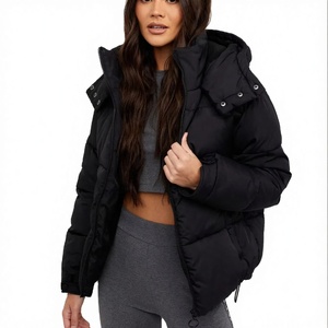 Women's Fashion Puffer Jacket Autumn/Winter Woven Cotton Casual Streetwear Windproof Breathable Trending <b>Coat</b> - Product Image 1