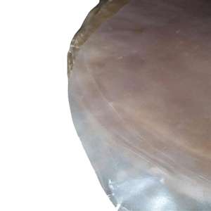 Alfombra de piel de cabra auténtica con un patrón natural de manchas blancas y marrones, pieles de tambor - Product Image 2