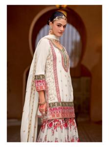 Gulzar Lohri Festive Party Wear Chinon Salwar Kameez Palazzo Suit Meilleur prix Vêtements indiens et pakistanais - Product Image 4