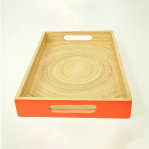 Custom color coil bamboo fiber <b>trays</b> handcrafted decorative wooden coiled <b>tray</b> for coffee and <b>tea</b> cup serve - Product Image 3