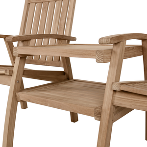 Ensemble de chaises de jardin en teck, chaises de jardin en bois massif de couleur naturelle pour meubles d'extérieur et meubles de jardin - Product Image 3