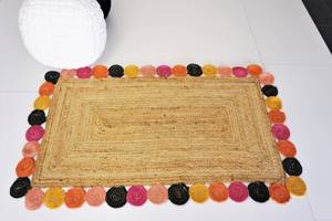 Tapis festonné en jute naturelle Tapis festonné bohème Tapis en jute tissé à la main pour maison luxueuse - Product Image 2