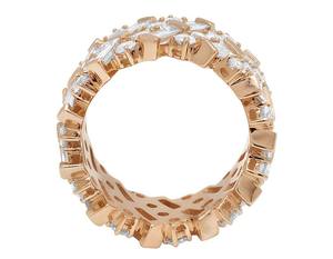 Anillo de moissanita de plata 925 chapado en oro para hombre, anillo de compromiso de diamante redondo y Baguette personalizado - Product Image 5