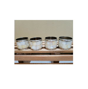 Soporte para servilletero MOP, forma redonda, servilletero de pie, tamaño personalizado, el mejor servilletero de color con incrustaciones de hueso, 4 piezas - Product Image 1