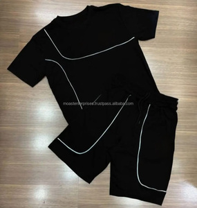 Ensemble de shorts unisexe de haute qualité personnalisable avec logo sur le design et impression par sublimation, broderie, ensemble d'été - Product Image 2