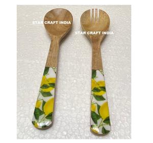 Juego de servidor de ensalada Mango hecho a mano Servidor de ensalada de lujo decorativo Hotel Restaurante Vajilla Juego de servidor de ensalada - Product Image 1