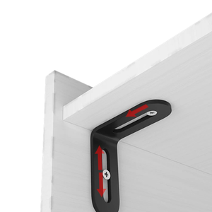Support triangulaire réglable en acier inoxydable noir pour fixation <span class=keywords><strong>d</strong></span>'<span class=keywords><strong>angle</strong></span> droit à 90° avec trou long pour meubles - Product Image 5