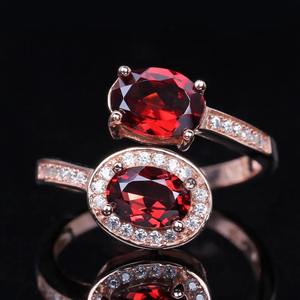 แหวนหมั้นโกเมนเงินแท้925ทำด้วยมือแหวนหมั้นสไตล์วินเทจเครื่องประดับชั้นดีพร้อมเพชรและไข่มุกสำหรับงานแต่งงานหรืองานเลี้ยง - Product Image 4