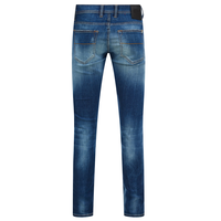 Jeans droits pour hommes délavés, logo personnalisé OEM, effet vieilli vintage, coupe classique, 100% coton, style urbain, grandes tailles, vente en gros