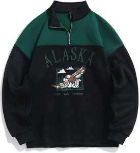 High Quality Custom Men's Sweatshirt 100% Cotton ODM Letters Embroidered Regular Sleeve Vintage Pullover - Product Image 1