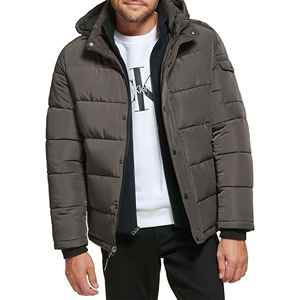 Top Vente Hiver Chaud Unisexe Imperméable Coupe-Vent Puffer Veste À Capuche avec Lettre Impression Avant Sangle Fermeture À Glissière - Product Image 1