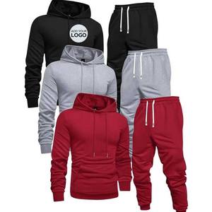 Sudadera con capucha roja Pantalones de chándal con cremallera Sudaderas con capucha unisex Pantalones de chándal Chándal de 2 piezas - Product Image 2