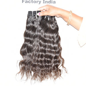 Extensions de cheveux Remy de Temple indien doux soyeux couleur noire cheveux bouclés naturels de haute qualité cheveux humains donneur unique fournis - Product Image 1