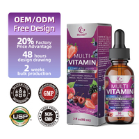 DUOZI Gouttes buvables multivitaminées avec acides oméga-3, vitamines, minéraux et antioxydants pour la nutrition quotidienne des adultes
