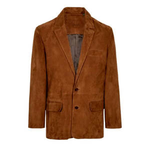 Manteau en daim élégant pour homme avec doublure en tissu de laine, rembourrage en duvet écologique, personnalisable pour un usage décontracté - Product Image 1