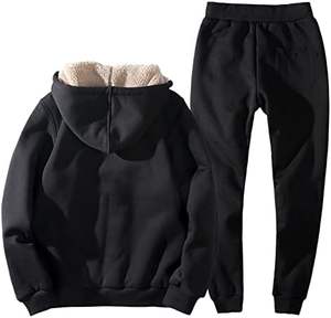 Ensemble de survêtement en molleton en gros pour hommes, vêtements de sport d'hiver, ensemble de survêtement 100% coton, sweat à capuche - Product Image 2