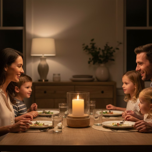 Grand Porte-Bougie en Bois Fait Main avec Logo Personnalisé |   Éclairage décoratif au design minimaliste et finition polie pour la maison - Product Image 6