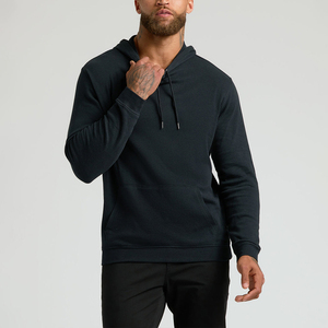 Nuevas Sudaderas con Capucha Negras Clásicas para Hombre, Hechas a Medida, Transpirables, al por Mayor, Estilo Nuevo, Ligeras, con Puños Acanalados y Diseño de Cordón - Product Image 4