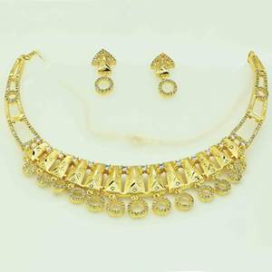 Ensemble de colliers AD remplis d'or micro 14K 18K 24K à la mode en gros, ensemble de bijoux traditionnels, conception indo-occidentale formant des colliers - Product Image 2