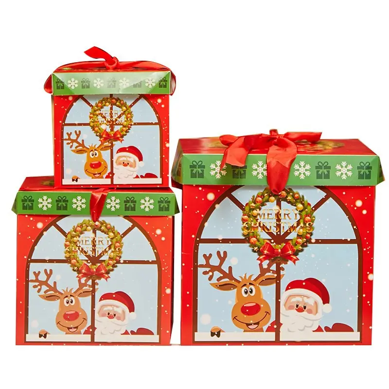 Spécial personnalisé vacances de Noël facile cadeau emballage boîte en carton cadeau personnalisé pour cadeau en gros