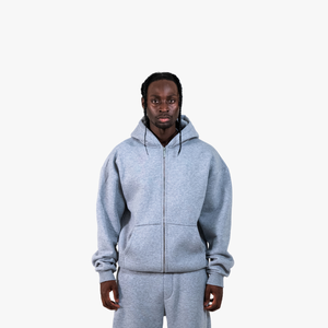 Men's Casual <b>Winter</b> Zipper Oversize Tracksuit <b>Hoodie</b> Sweatpants Set XL Custom Printed Fleece Jogger Plus Size With Logo - Product Image 6
