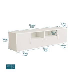 Mueble de TV de madera maciza tradicional de lujo con almacenamiento para sala de estar compatible con televisores de 60-64 pulgadas multifuncionales - Product Image 2