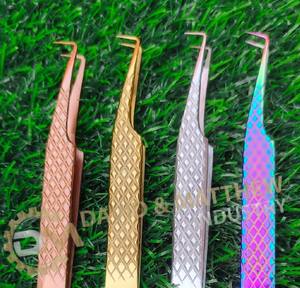 แหนบต่อขนตาสูงทำจากสเตนเลส90องศาอุปกรณ์แต่งคิ้วปลายแหลมไฟเบอร์ออกแบบโลโก้ได้ตามต้องการเพื่อความงาม - Product Image 2